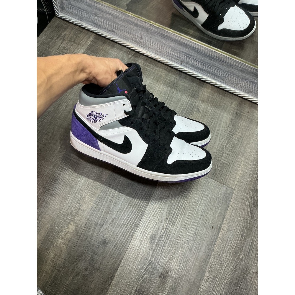 Nike Air Jordan 1 Mid SE Union Royal Black White Purple 852542-105 Mens 11